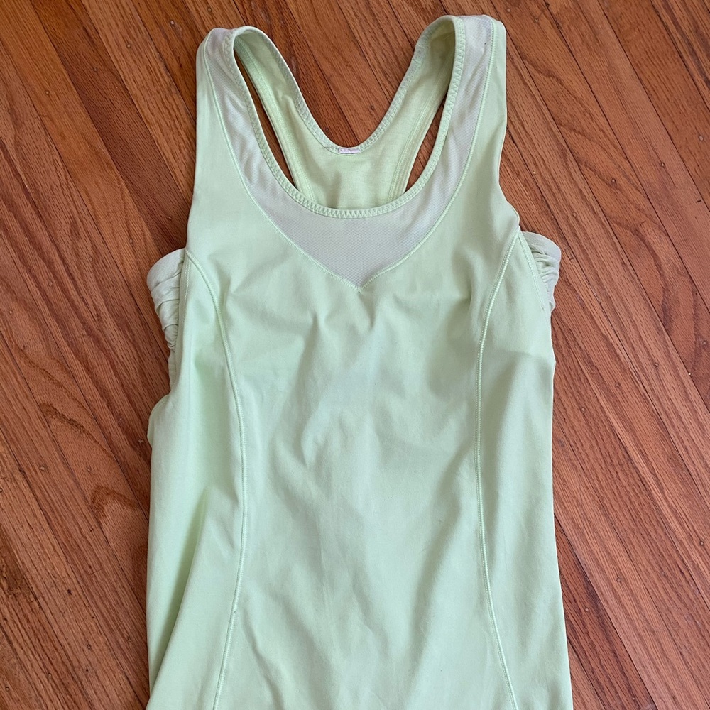 Light green lululemon workout top